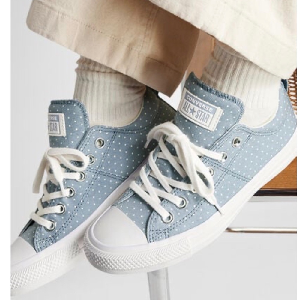 Converse CTAS Madison Ox Wet Stone Vintage White White Polka Dots NWT